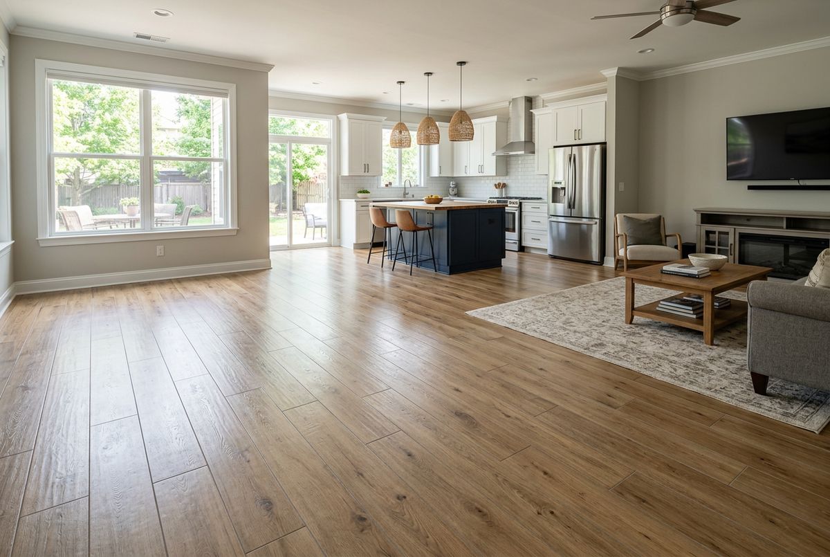 Recently installed flooring in a Indianapolis, IN home