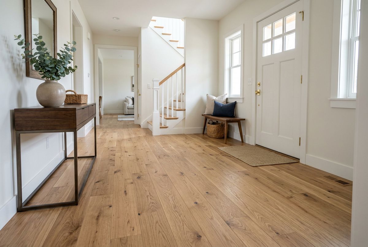 Recently installed flooring in a Irving, TX home