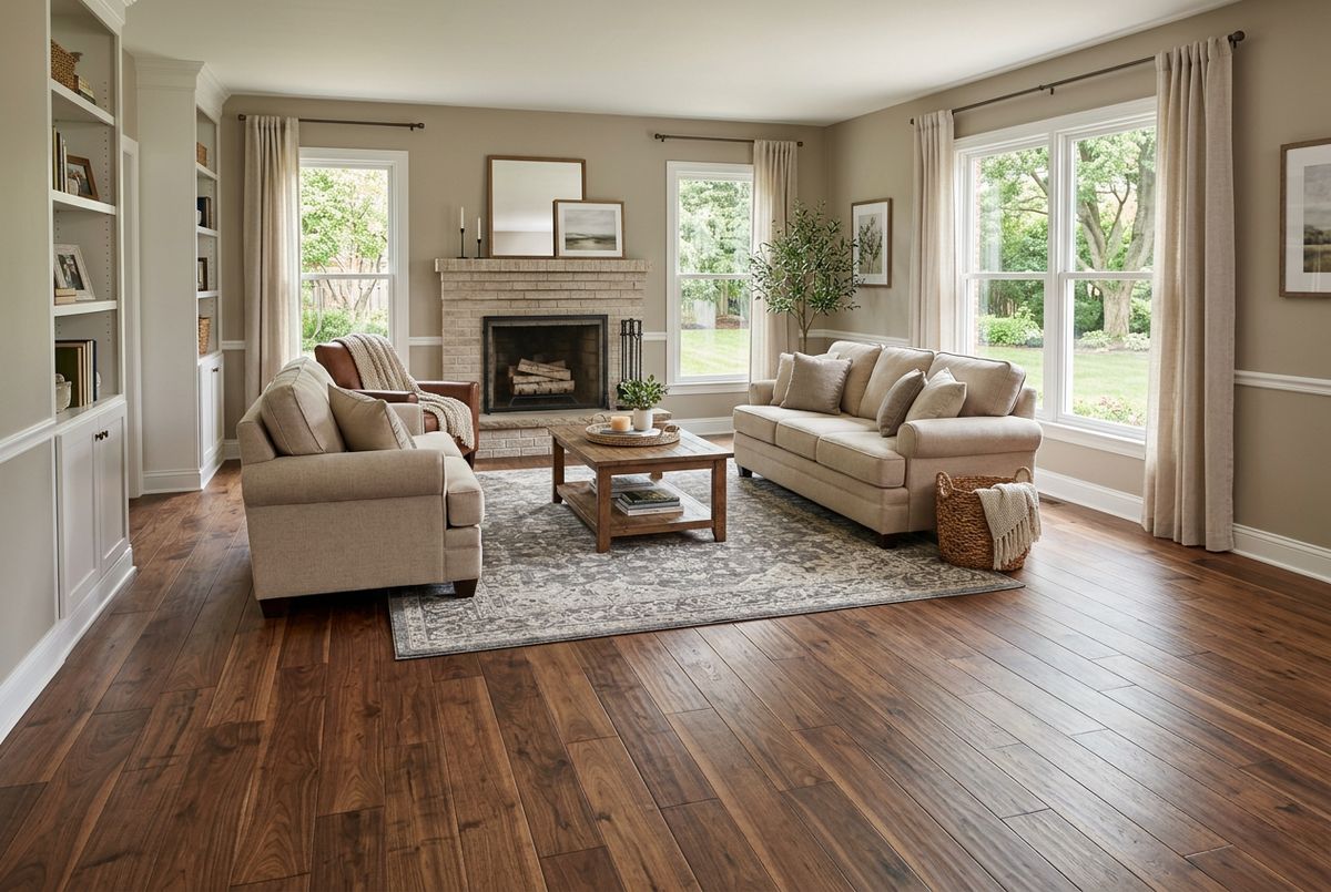 Recently installed flooring in a Jonesboro, GA home