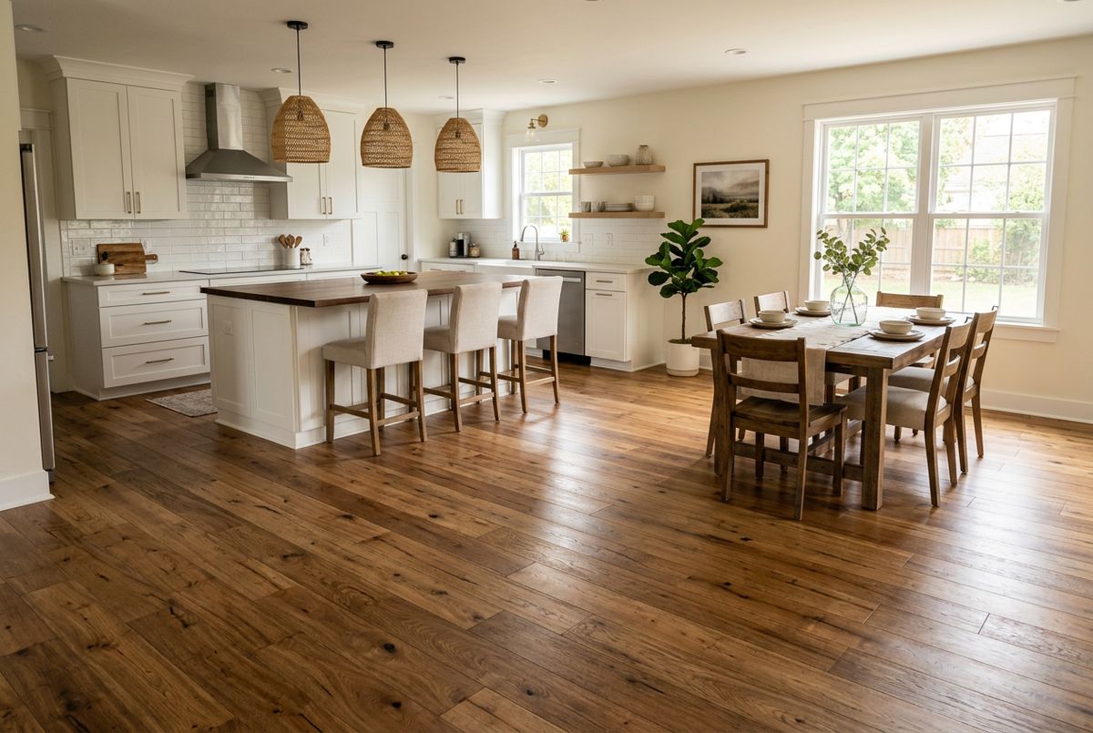 Recently installed flooring in a Kirkwood, GA home