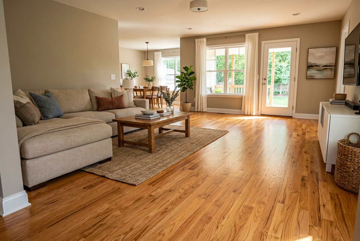 Recently installed flooring in a Lake City, GA home