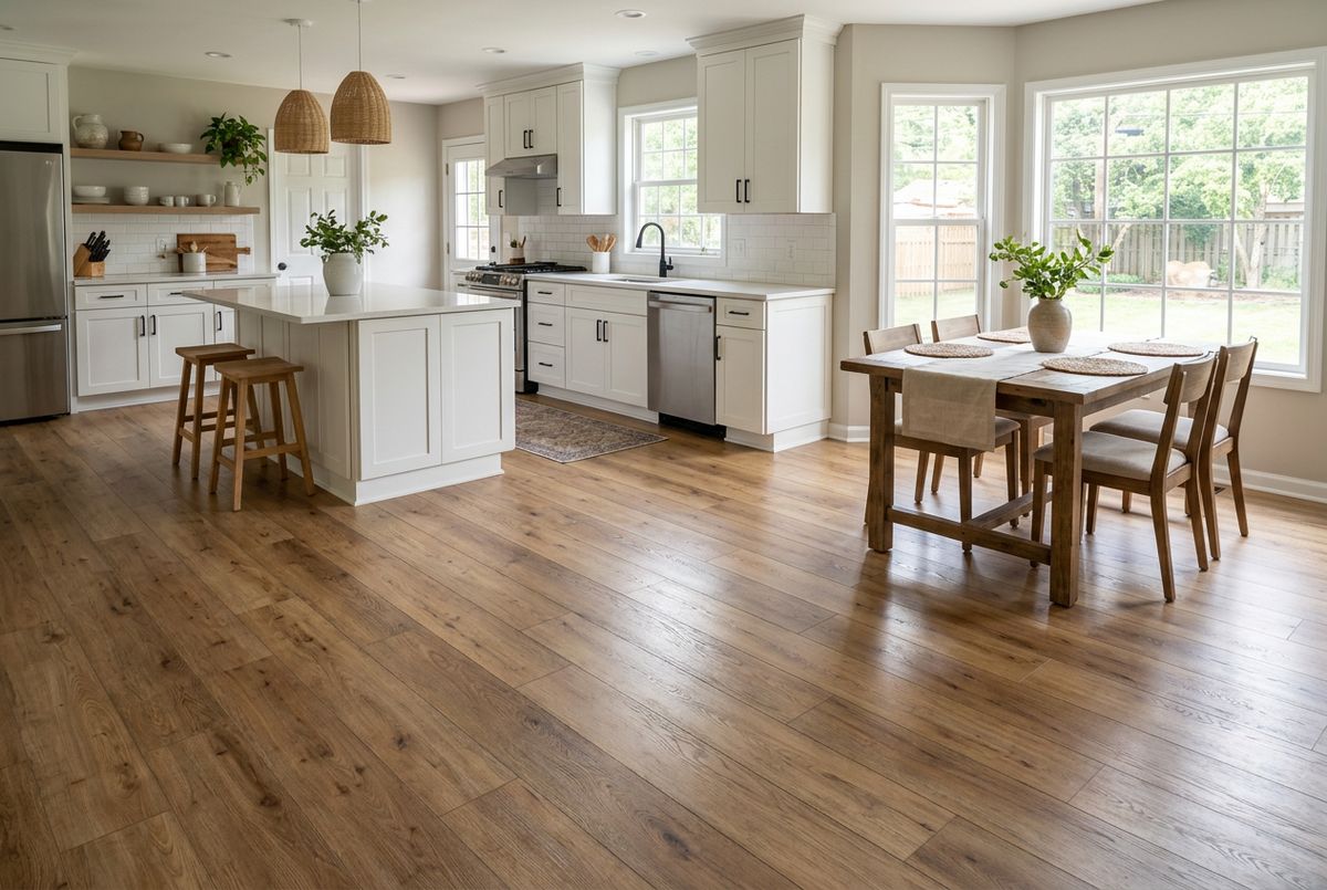 Recently installed flooring in a Lilburn, GA home