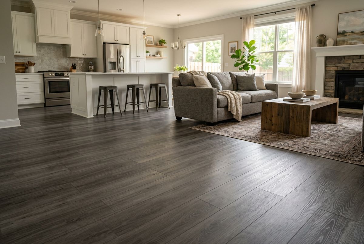 Recently installed flooring in a Locust Grove, GA home