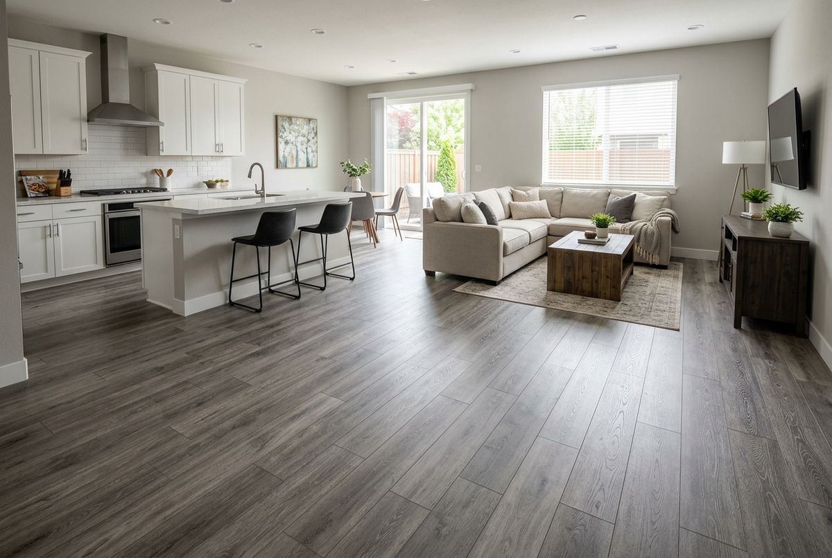 Recently installed flooring in a Lutherville, MD home