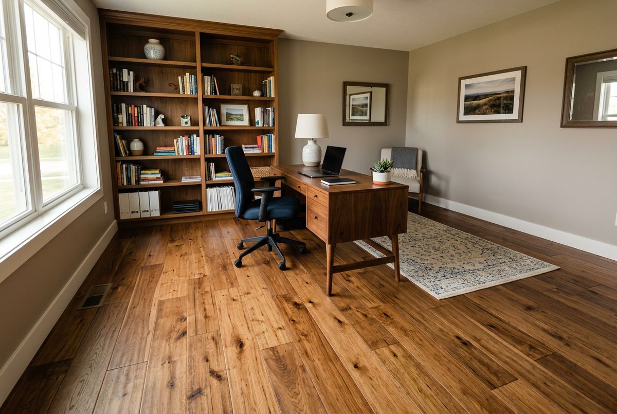 Recently installed flooring in a Marietta, GA home