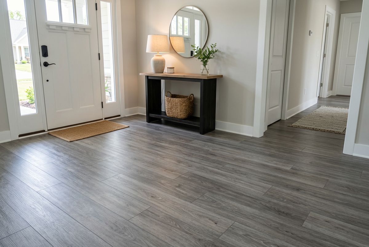 Recently installed flooring in a Midway, GA home