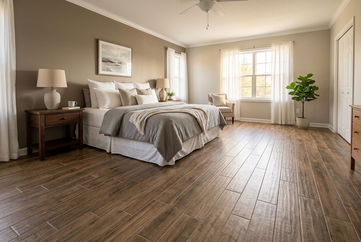 Recently installed flooring in a Milton, GA home
