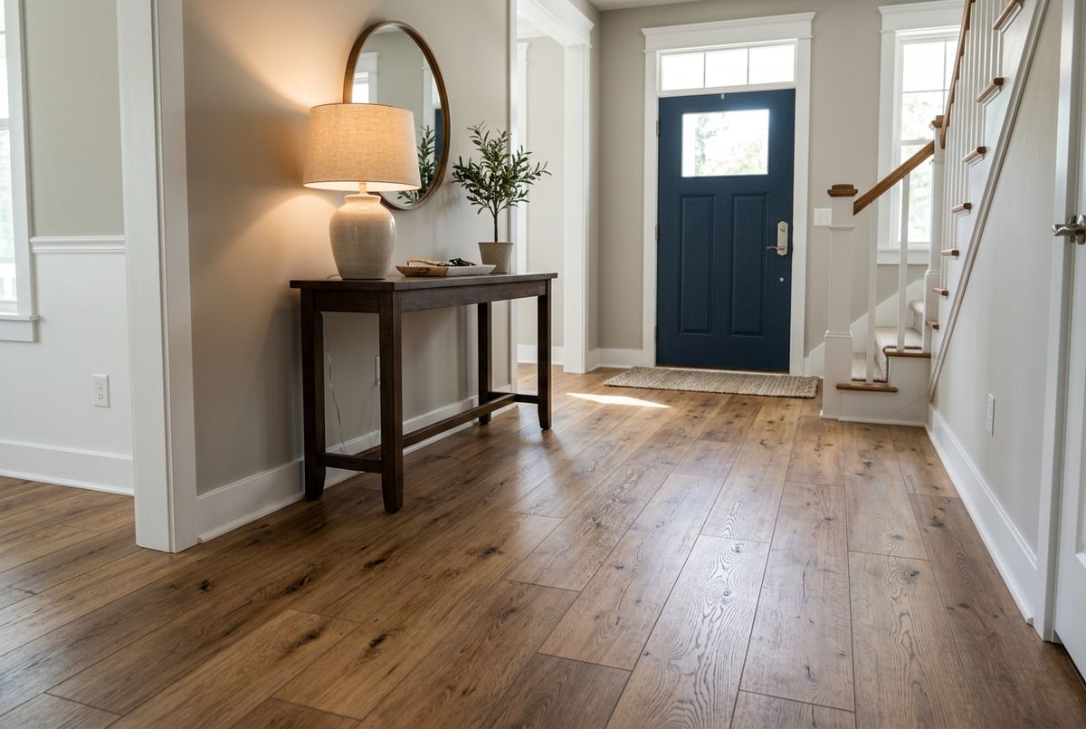Recently installed flooring in a Morrow, GA home