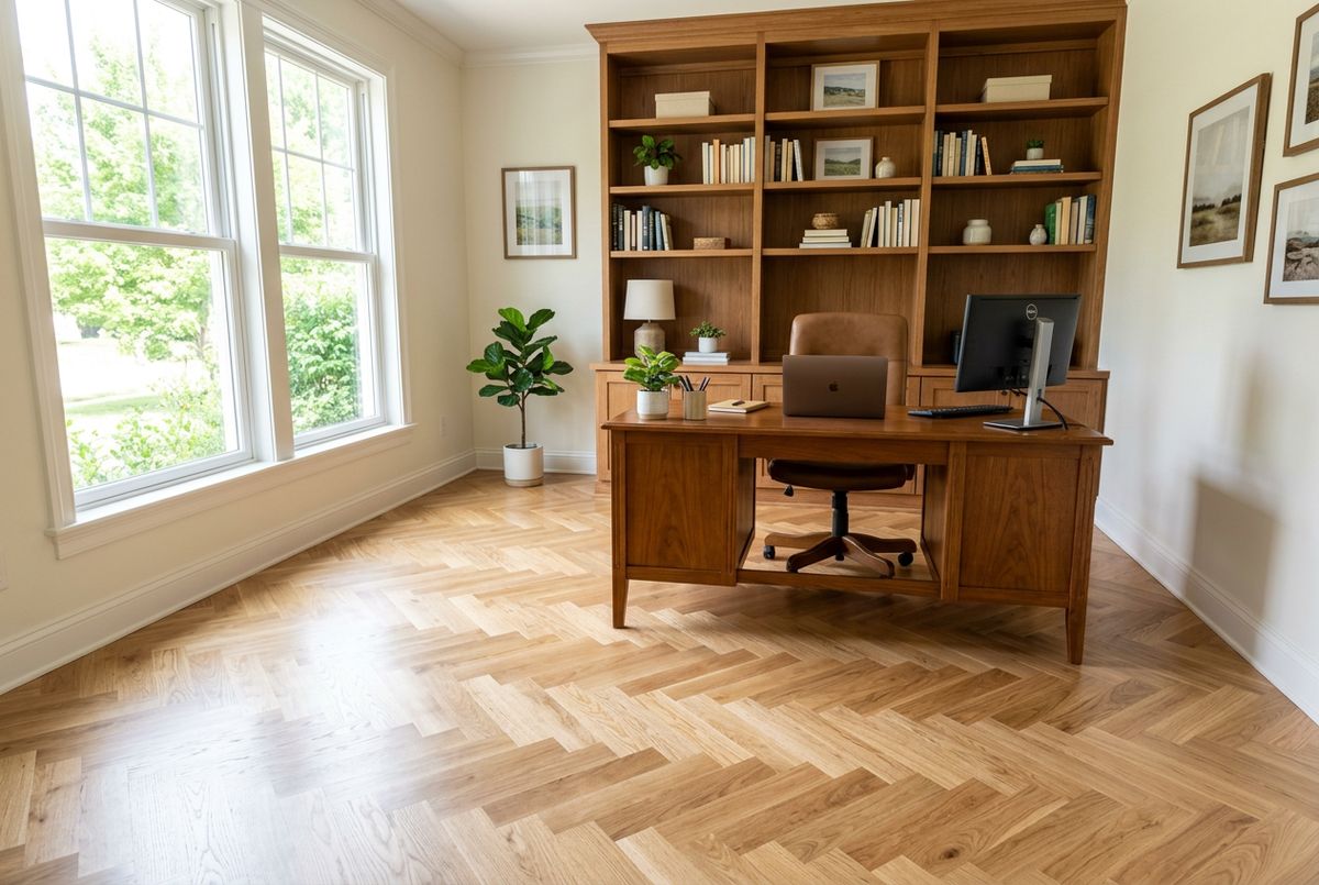 Recently installed flooring in a Norcross, GA home