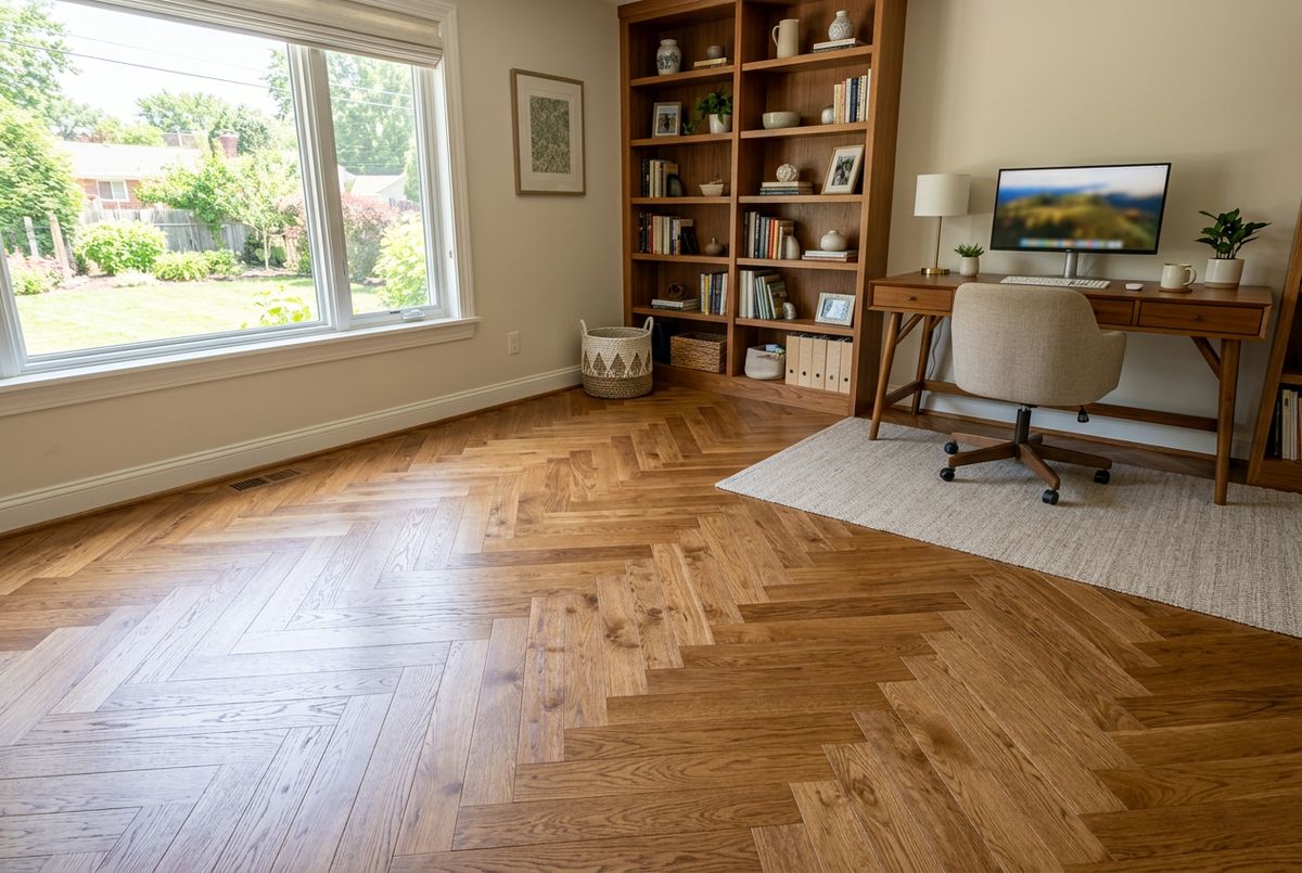 Recently installed flooring in a North Druid Hills, GA home