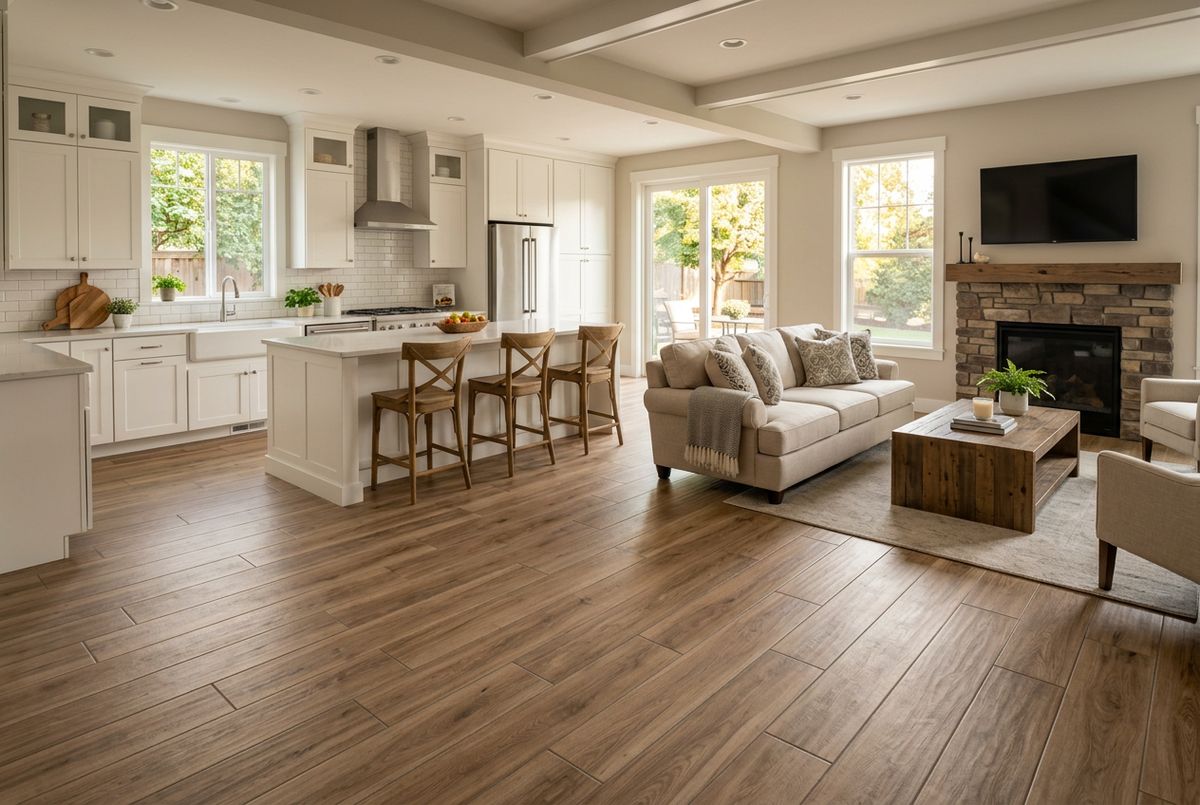 Recently installed flooring in a Oklahoma City, OK home