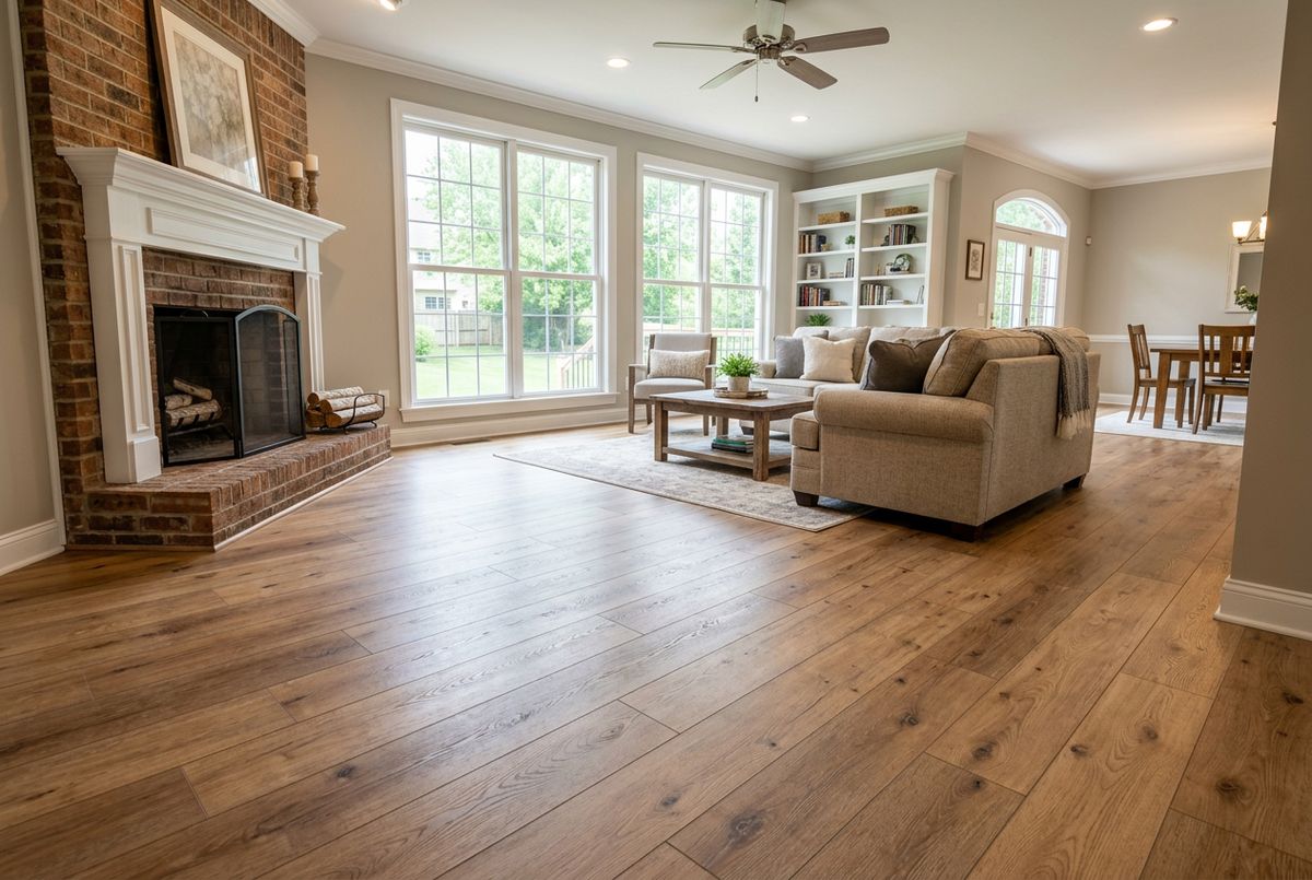 Recently installed flooring in a Parkville, MD home