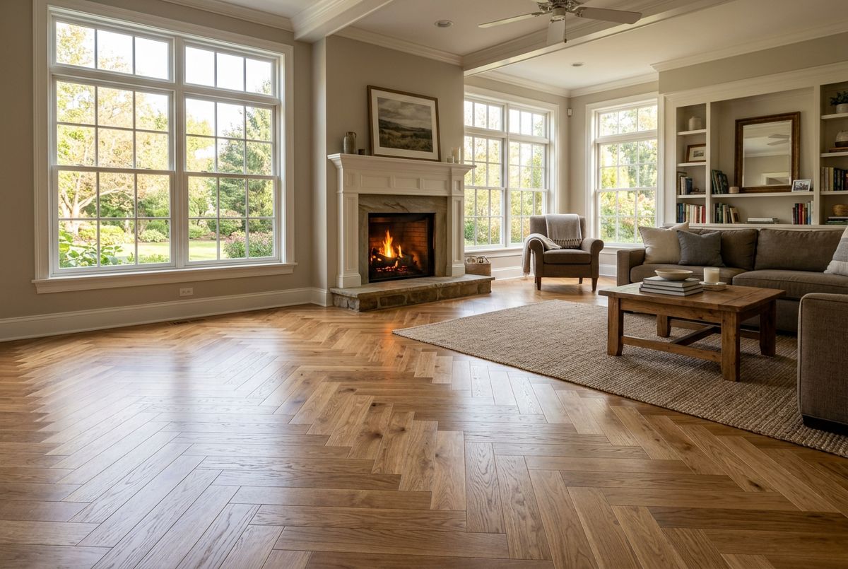Recently installed flooring in a Peoria, AZ home