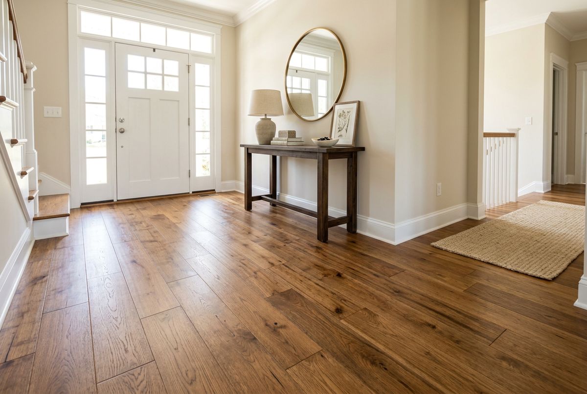 Recently installed flooring in a Pikesville, MD home