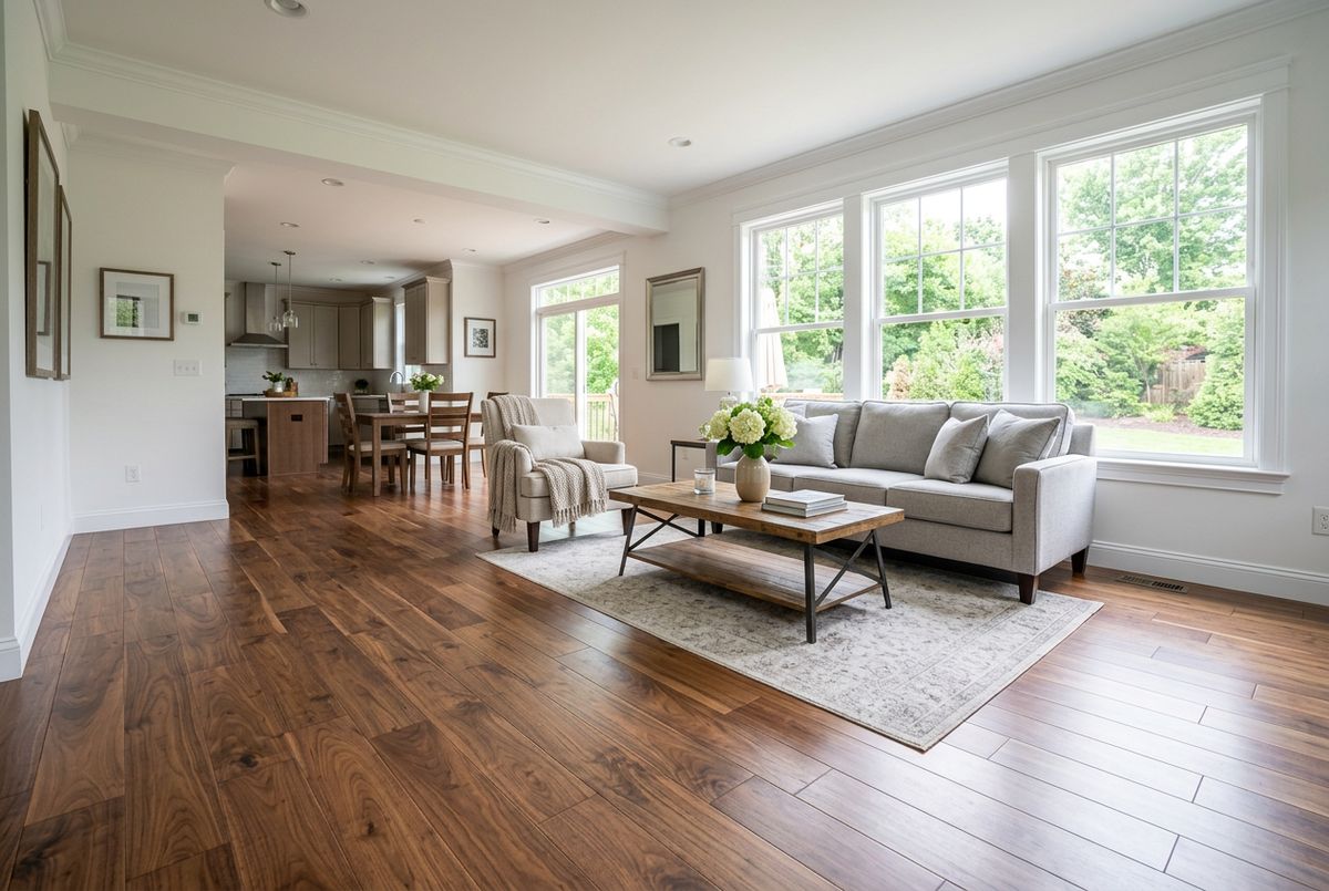 Recently installed flooring in a Pittsburgh, PA home