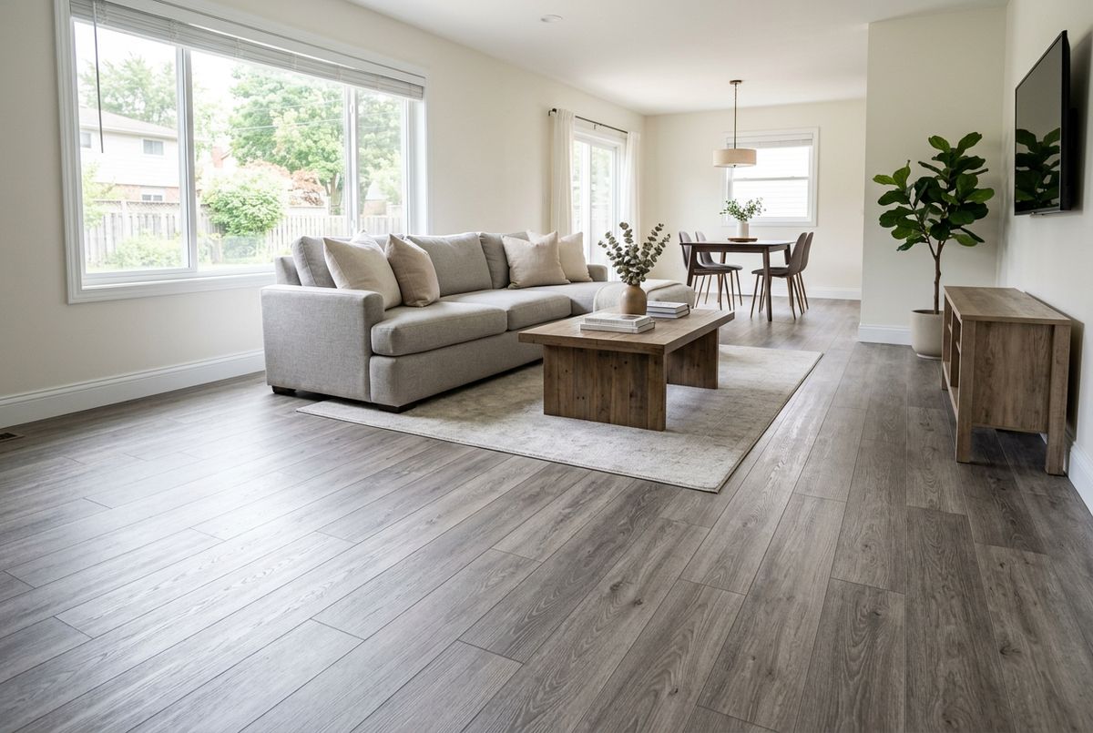 Recently installed flooring in a Powder Springs, GA home