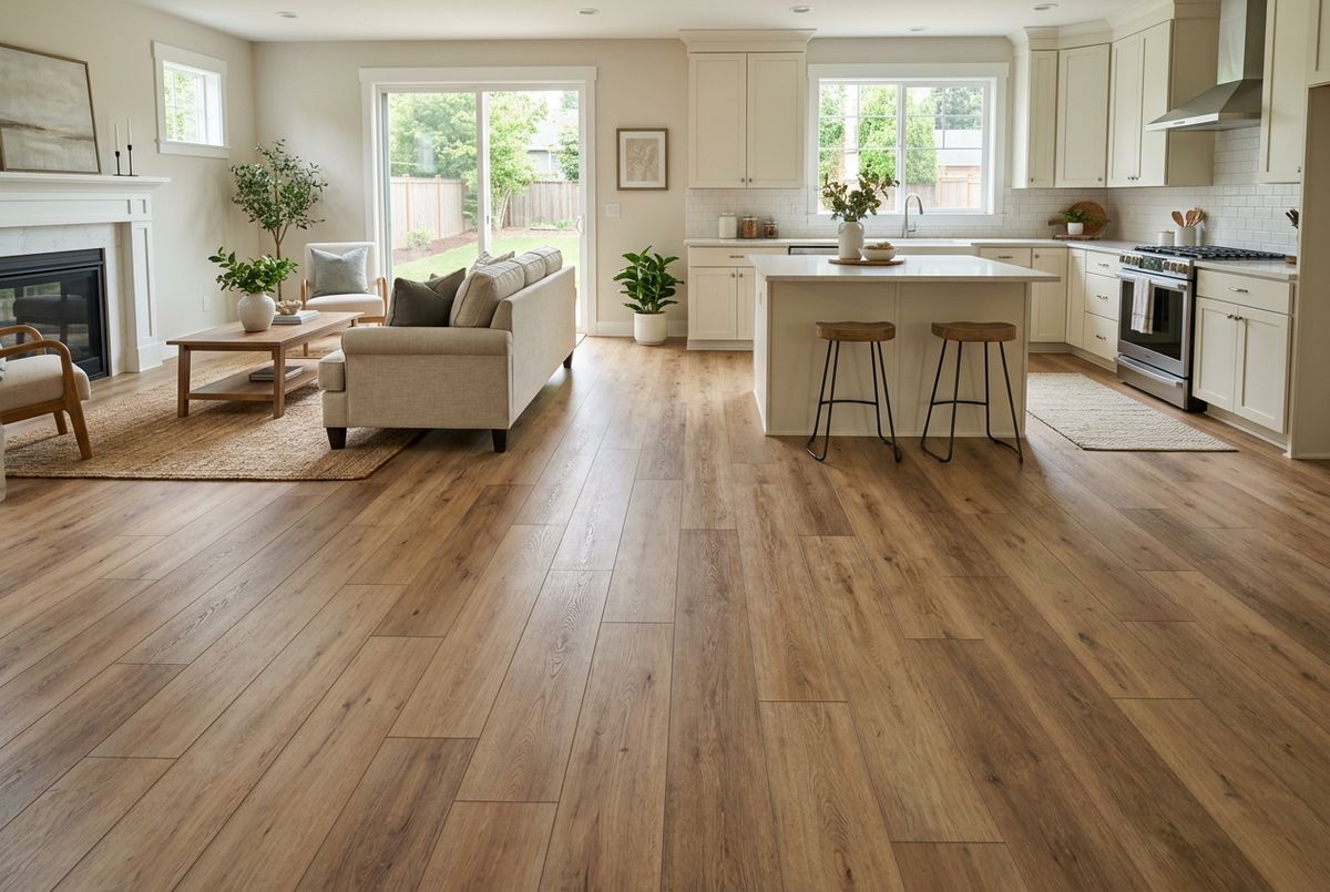 Recently installed flooring in a Riverdale, GA home
