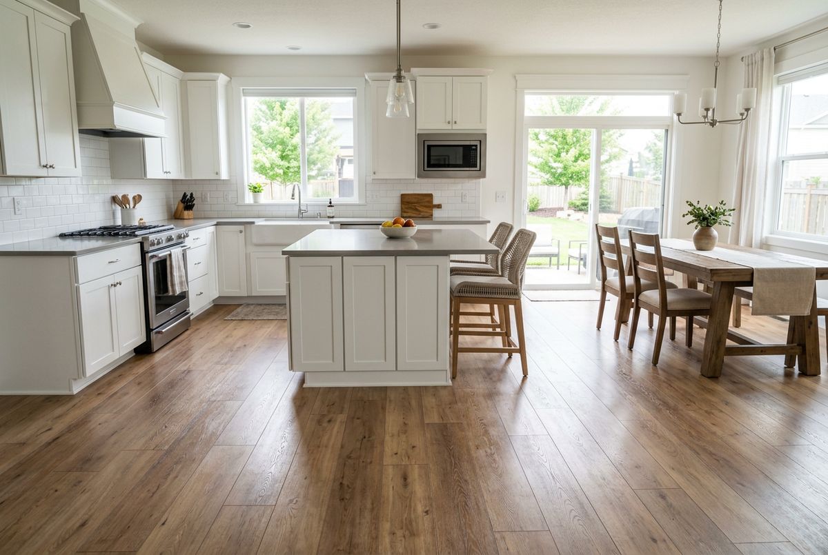 Recently installed flooring in a Roland Park, MD home