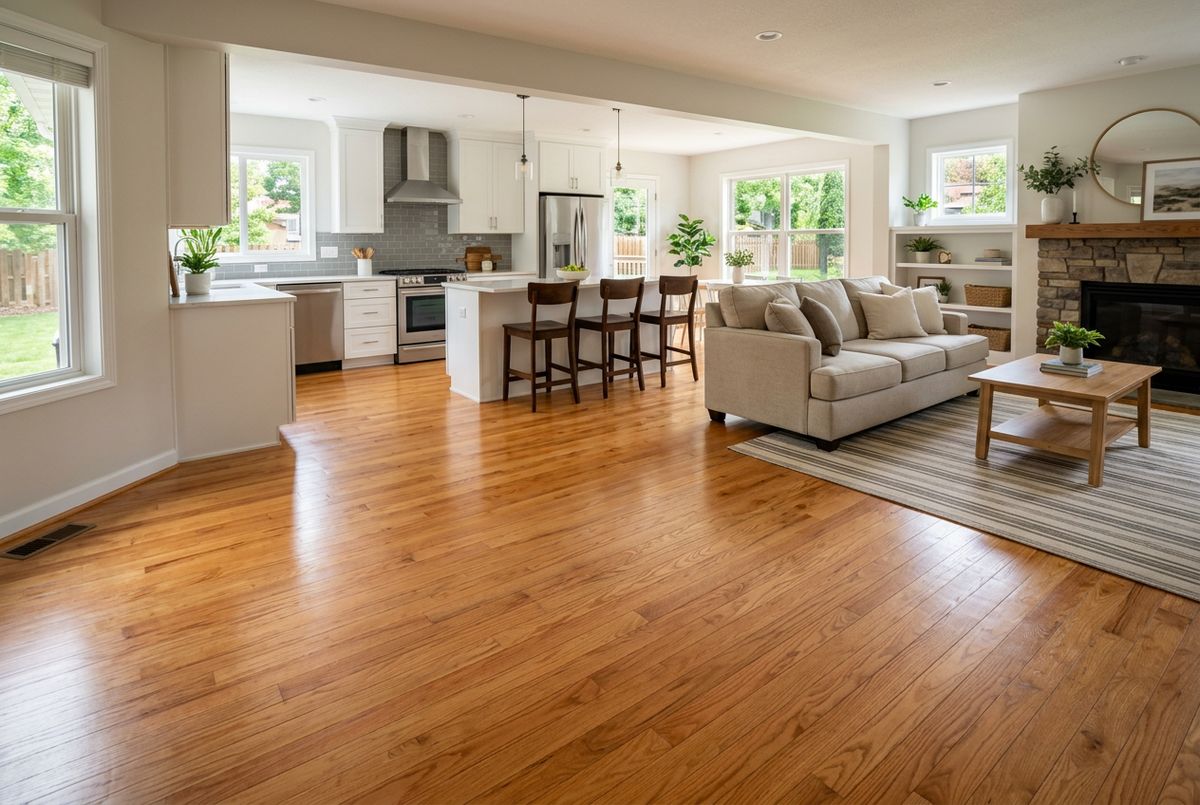 Recently installed flooring in a Somerville, MA home