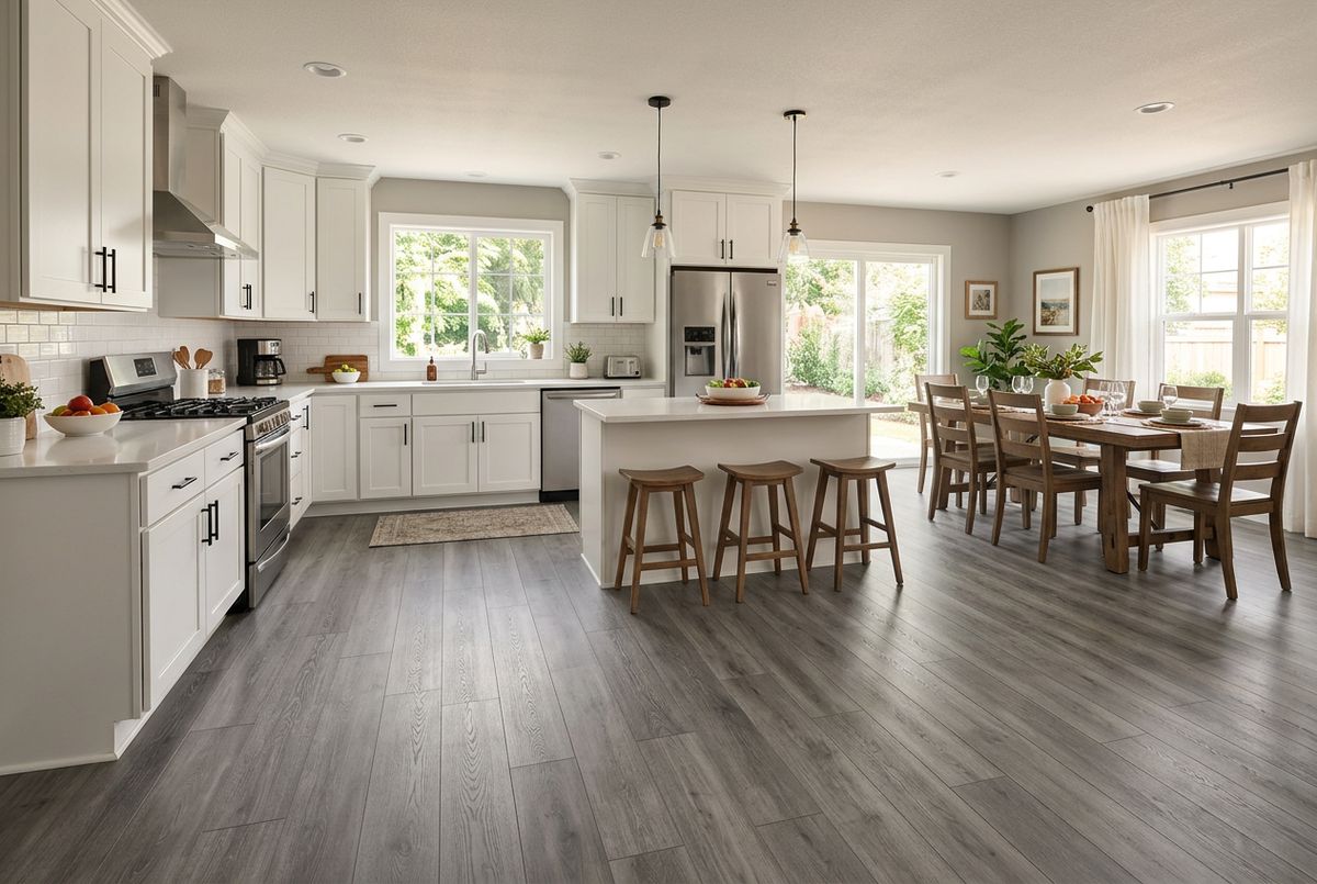 Recently installed flooring in a Brookside, MO home