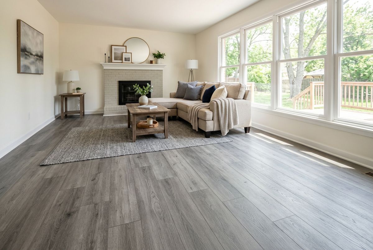 Recently installed flooring in a Fairfield, OH home