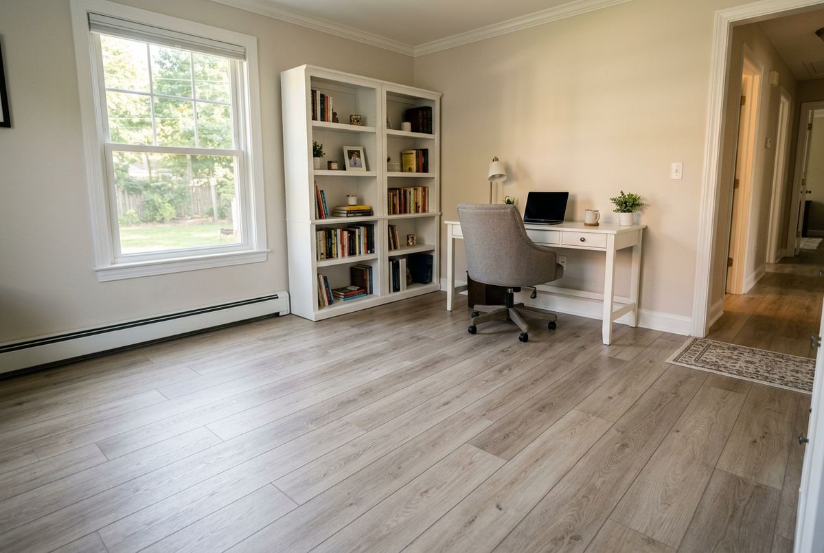 Recently installed flooring in a Pelham, AL home