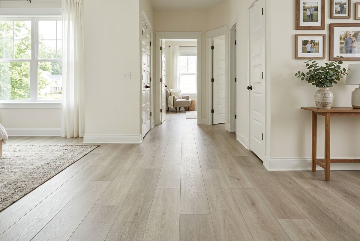 Recently installed flooring in a Cypress, TX home