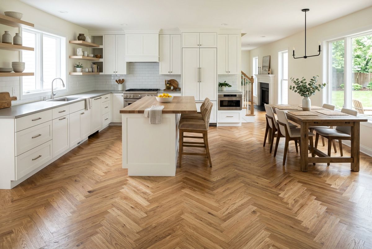 Recently installed flooring in a Mint Hill, NC home
