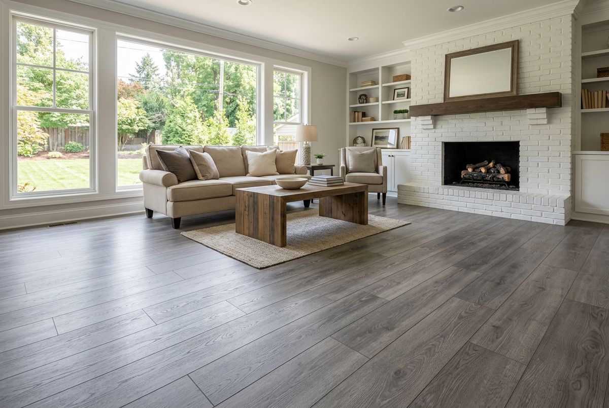 Recently installed flooring in a Roswell, GA home