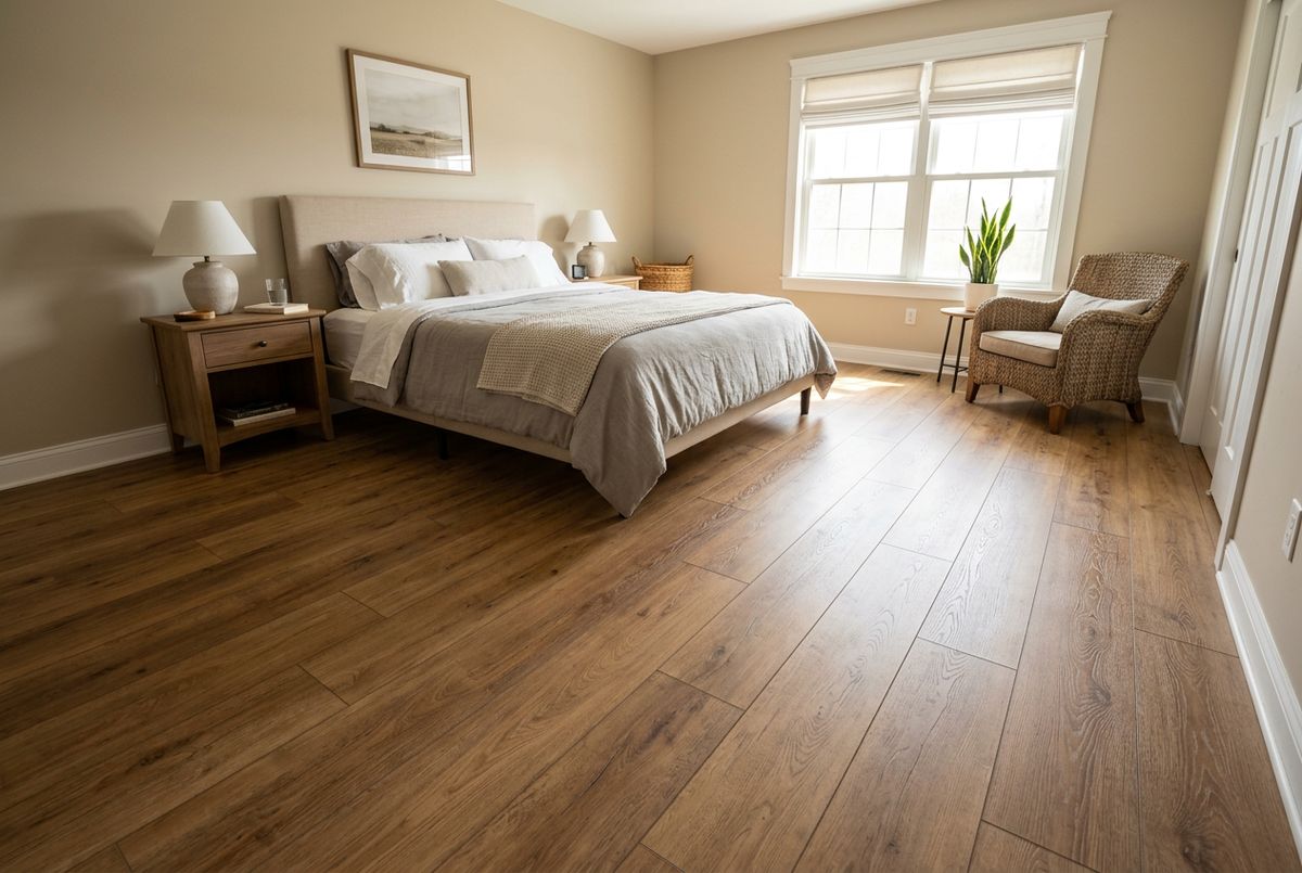 Recently installed flooring in a Timonium, MD home