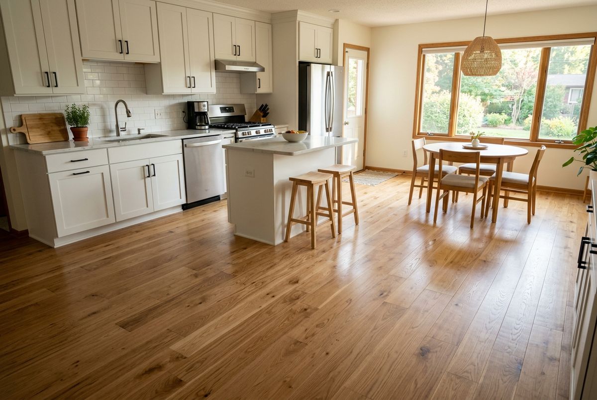 Recently installed flooring in a Tucker, GA home