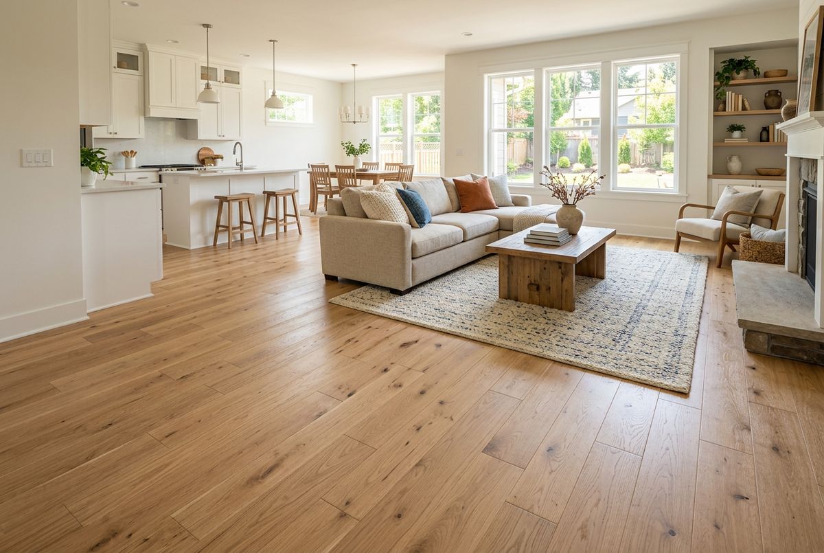 Recently installed flooring in a Vickery, GA home