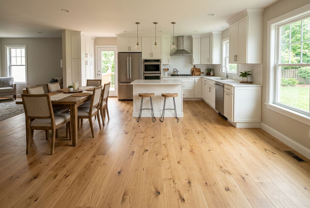 Recently installed flooring in a Virginia-Highland, GA home
