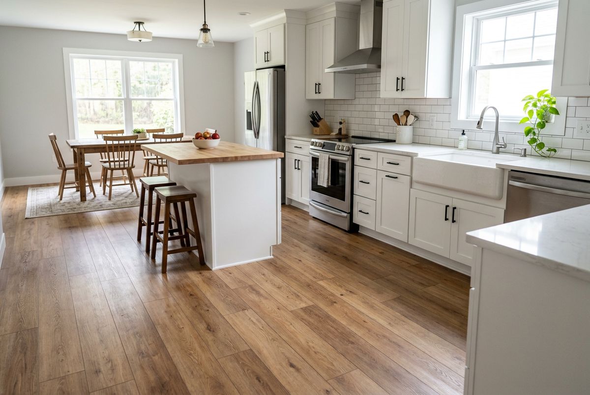 Recently installed flooring in a West Cobb, GA home