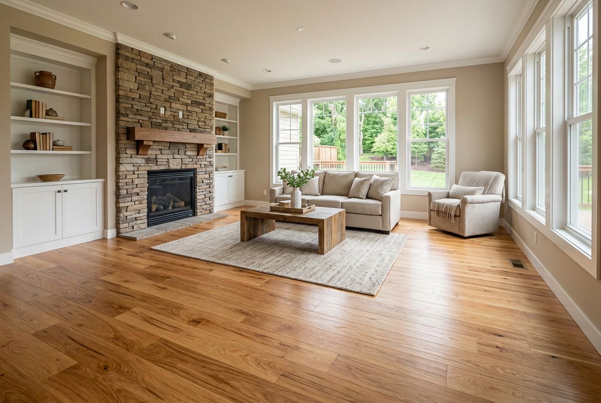 Recently installed flooring in a Winston, GA home